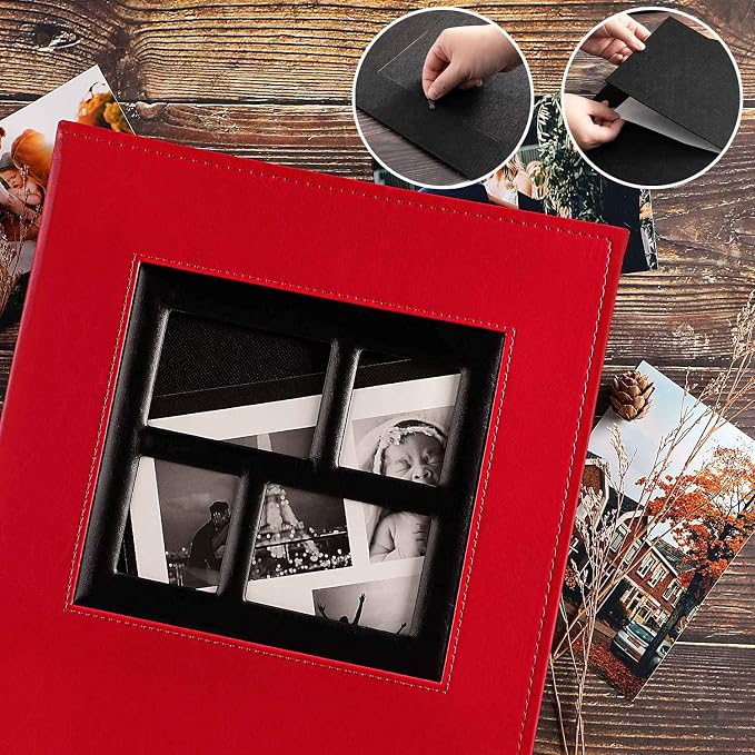 Ywlake Photo Album 4x6 1000 Pockets Photos, Extra Large Capacity Family Wedding Picture Albums Holds 1000 Horizontal and Vertical Photos Red