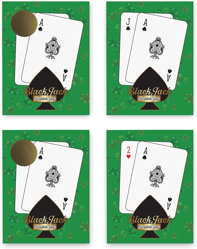 My Scratch Offs Casino Night Scratch Off Games 26 Pack, Blackjack | Scratch Off Game Cards are ideal for casino party favors, supplies, fundraising, events, businesses, holidays and gatherings
