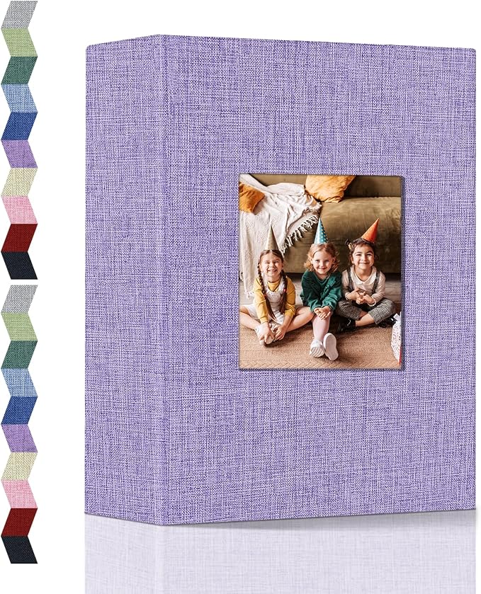 popotop Photo Album 4x6-100 Photos Photo Books with 100 Vertical Pockets,Linen Cover Albums for Family Wedding Anniversary Baby Vacation Pictures