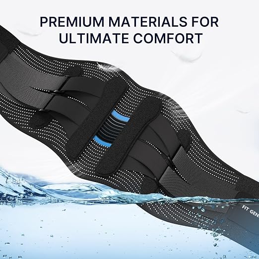 Fit Geno Back Brace for Lower Back Pain Men & Women: Adjustable Lumbar Support Brace for Pain Relief - Breathable Waist Belt for Comfort - 2XL/3XL/4XL