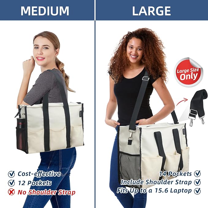 ABAMERICA Nurse Bags for Work Nursing Bag Multiple Pockets Waterproof Organizing Zip Top Clinical Bag for Nursing Students