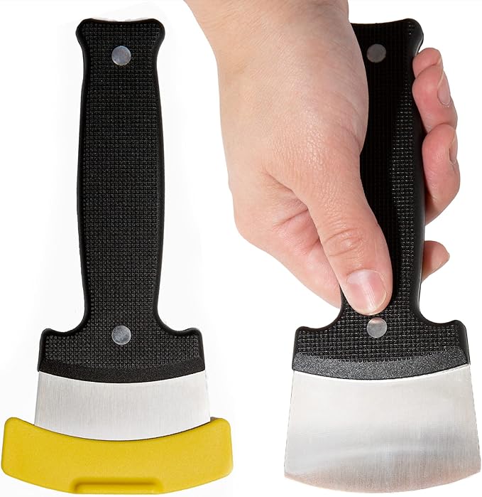 IMPRESA One-Handed Adaptive Kitchen Knife - Extra Wide Blade, Stainless Steel, Black, 2 Pack - Ergonomic Safety Ledge & Textured Grip - Adaptive Equipment for Disabled & Elderly Kitchen Utensils