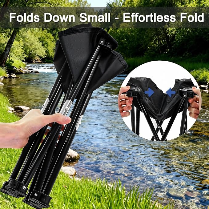 Portable camping toilet for adults, compact folding travel toilet with cover and storage bag, light emergency toilet suitable for outdoor, RV, car and hiking.