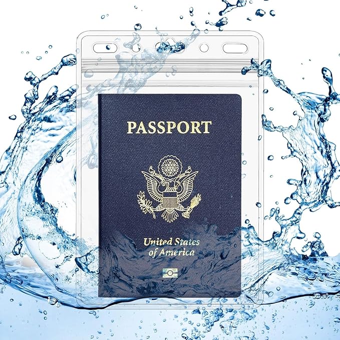 Claev Fast Seal Vertical 4x6 Passport & Card Holders (4x6 Extra Large (XXL), 250 Pack), Clear Waterproof ID Plastic Name Card Badge Holders for Travel, Conferences, Conventions | Bulk clear waterproof ID badge holders, fits 4 x 6 insert cards with fast...