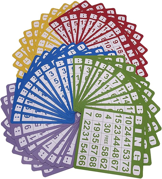 JUNWRROW Deluxe Bingo Game Set-6 Inch Metal Cage, Master Board,75 Colored Balls, 50 Bingo Cards,500 6 Color Mix Chips and 2 Bags,Ideal for Large Groups