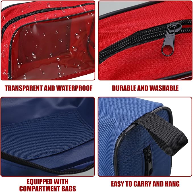 Sosation 5 Pcs 5 Colors First Aid Kit Bag Empty Emergency Medical Kit Accessory Pouches Zippered Portable Travel Medicine Bag with Transparent Window for Home Outdoor Car Supplies,8.7 x 3 x 5.1 Inch