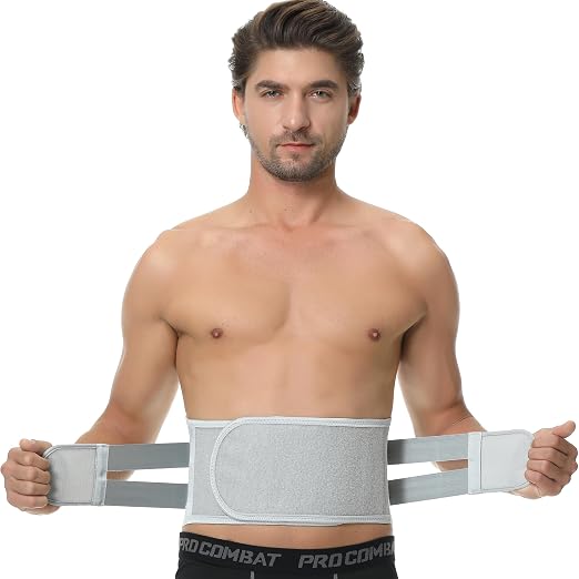 NeoTech Care Back Belt Support for Men or Women - Breathable & Adjustable Lower Back Brace - Double Pull Compression Straps (Gray, Size XXL)