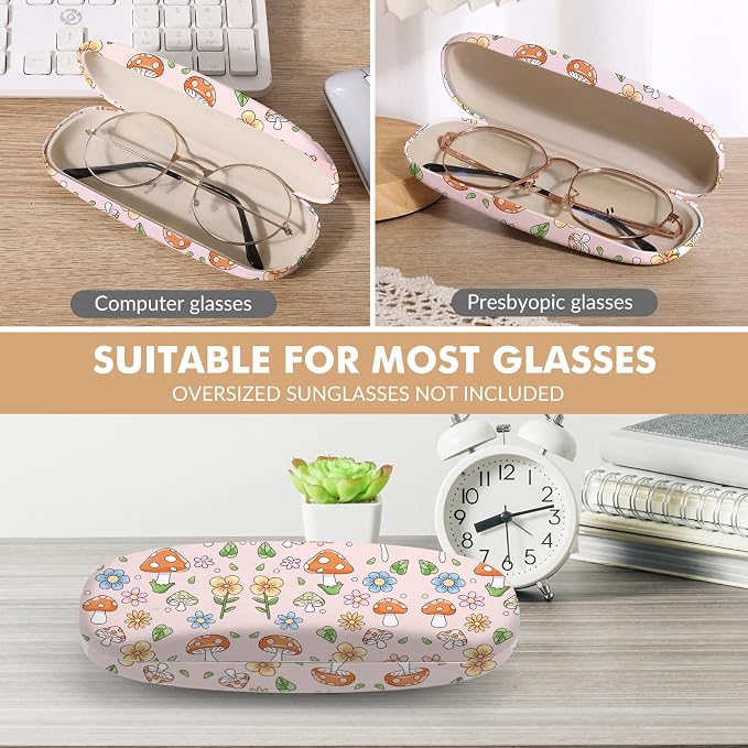 Glasses Case Hard Shell,Portable Protective Eyeglasses Case, Eyeglass Holder Box with Cleaning Cloth, for men women