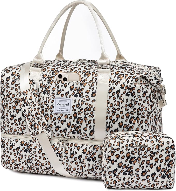 LOVEVOOK Travel Duffle Bag,Weekender Bags for Women with Shoe Compartment，Carry on Overnight Bag with Toiletry Bag,Gym Duffel Bag with Wet Pocket, Hospital Bags for Labor and Delivery