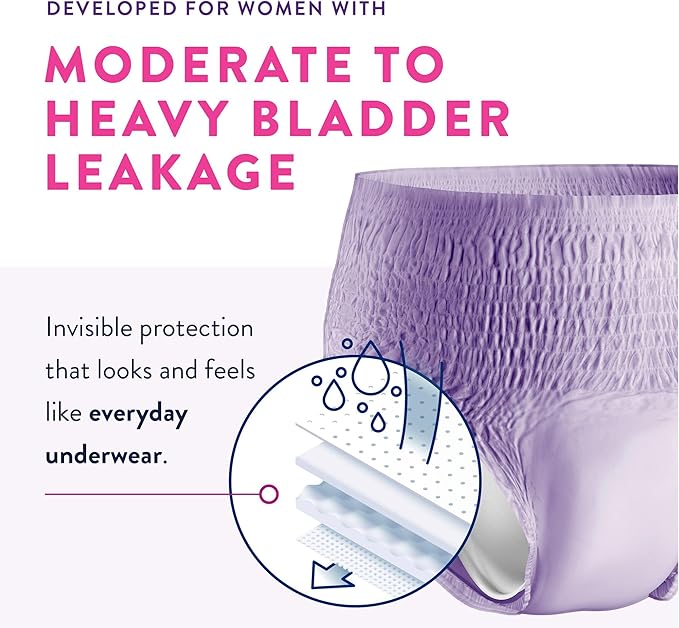 Prevail Maximum Absorbency Incontinence Underwear for Women, Large, 18 Count