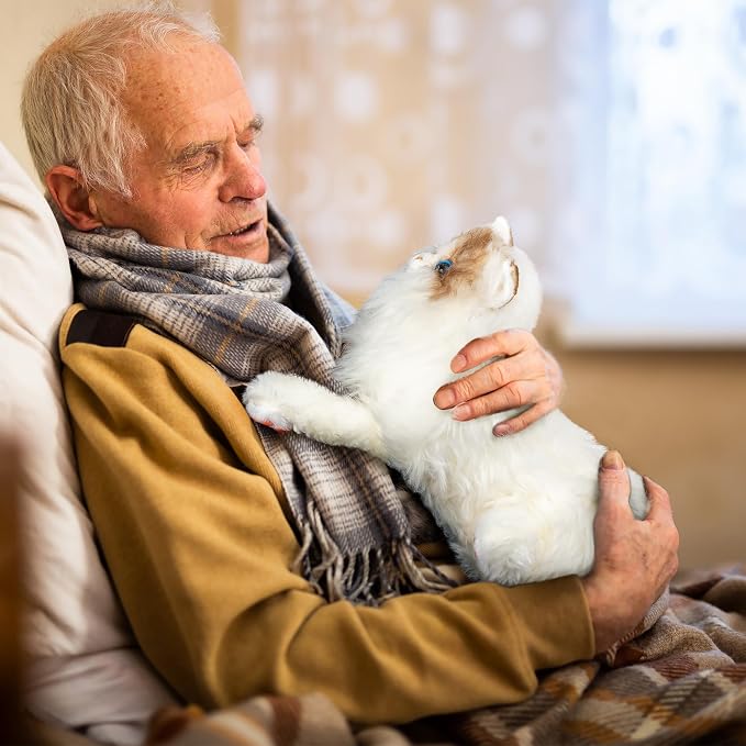 Assistex Therapy Cat Plush for Seniors with Dementia – Realistic Pet Companion for Alzheimer’s, Memory Loss, Elderly Comfort – Soft, Calming, Lifelike Cat Toy
