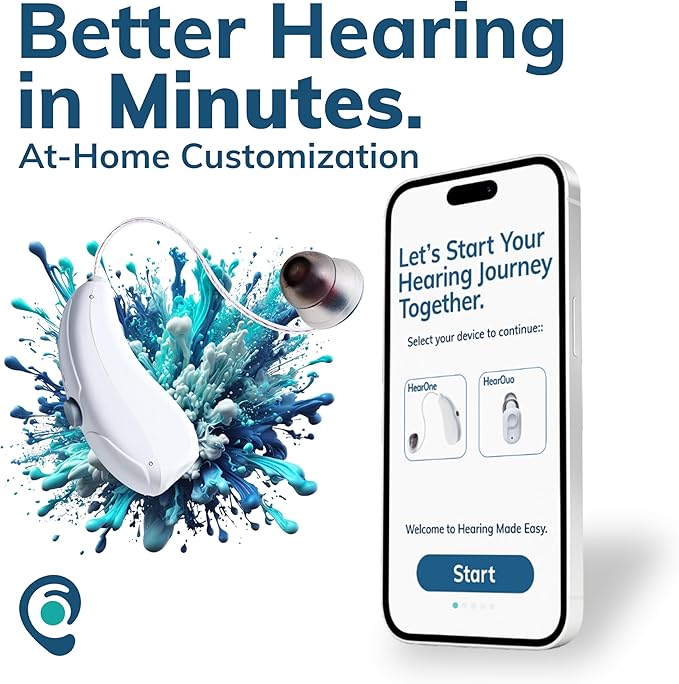 OIDO HearOne OTC Hearing Aids | Easy for Seniors | Behind The Ear Design | Comfortable, Stylish and Customizable