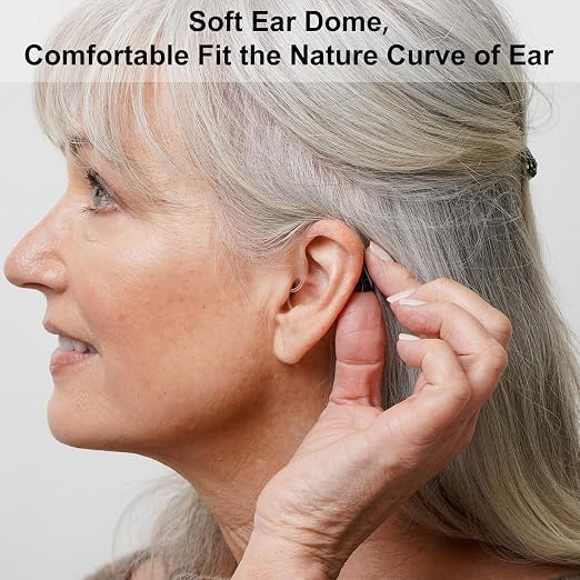 Ceretone OTC Hearing Aids for Seniors, Behind-the-Ear Hearing Aid with Intricon Chip & Knowles Speaker, Adjustable Volume & Multi Modes, Lightweight, Long Battery Life, Ideal Gift for Elderly, Black