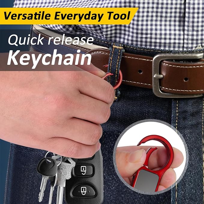 DAYGOS Key Chain, Quick Release Car Keychain with 8 Key Rings for Men | Heavy Duty, Easy Detachable Keychains Organizer, Portable Multi Key Ring Clip with Spring Hooks
