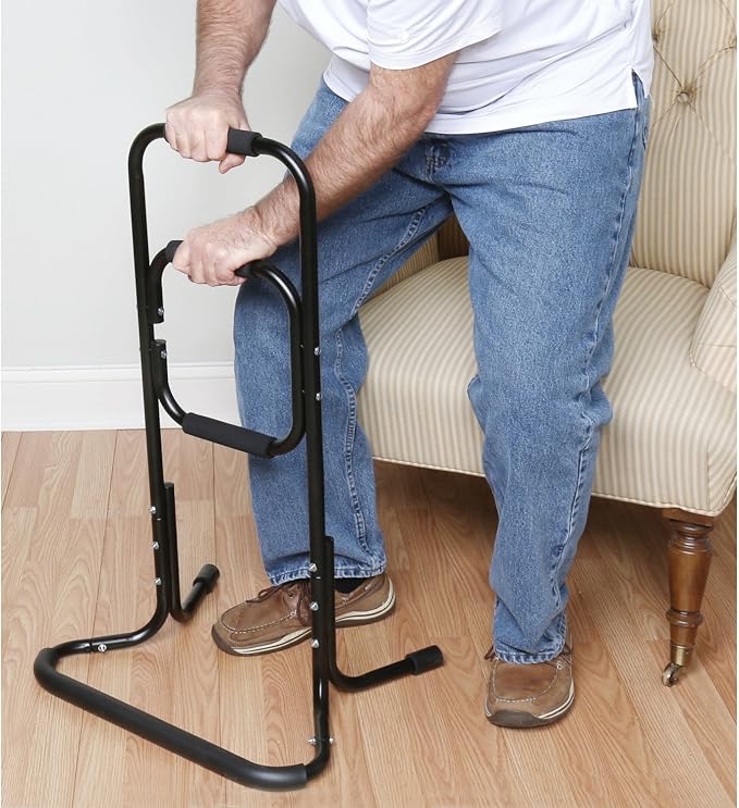 Bandwagon Chair Stand Assist - Portable Bar Helps You Rise from Seated Position - Lift Safety Elderly Assistance Products, Metal, Black