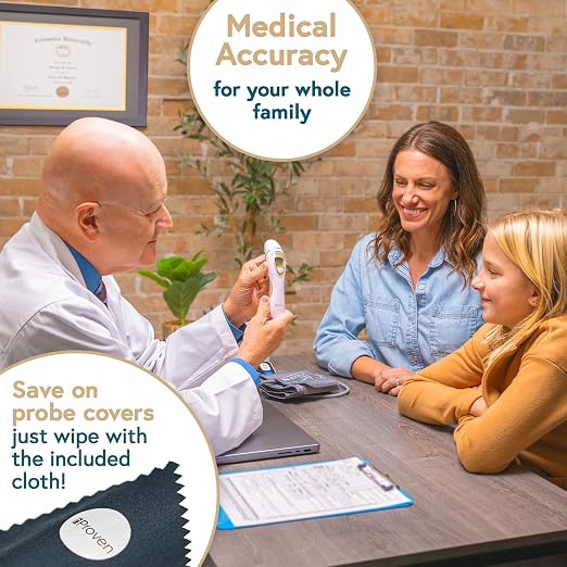 iProven Ear Thermometer with Non-Touch Forehead Function, Superior Accuracy | For Adults, Kids & Babies, Pro Series Premium Digital Thermometer, for Adults and All Ages
