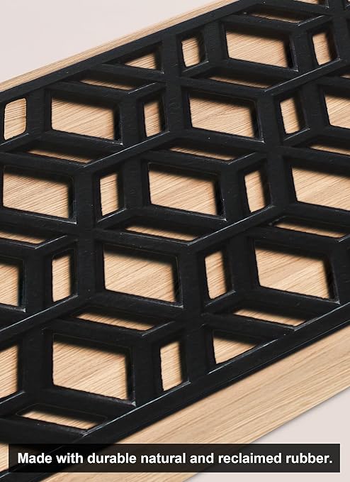 Rubber Stair Treads Non-Slip Outdoor 35”x10” (5-Pack) – Hexagon Anti-Slip Step Mat