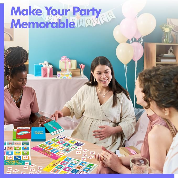 Gethelud Baby Shower Bingo Game, 25 Bilingual Spanish & English Bingo Cards for Gender Reveal Party, Baby Shower, Game Favors, Supplies, Decorations for Adults (25 Players)