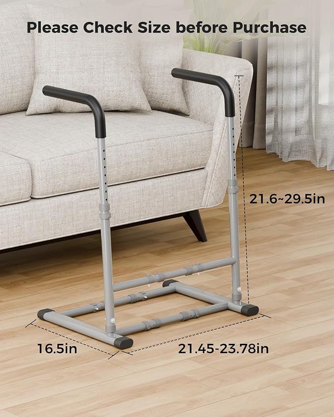 Couch Stand Assist Aid for Elderly, Sofa Chair Lift Assist Devices for Seniors Sit to Stand, Standing Aids & Supports, Pregnancy, Disabled, Floor Gap Height ≥ 1.4" Leg Gap ＞24", Grey