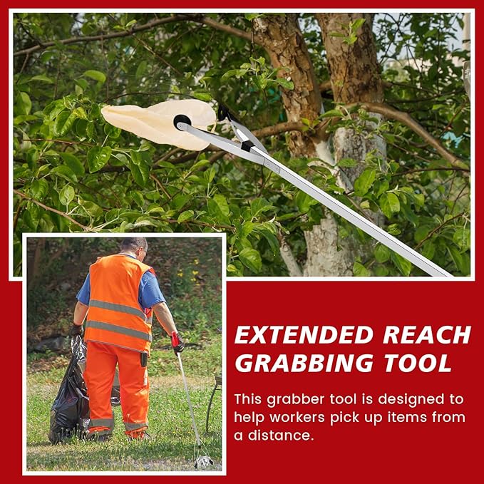 Sabary 10 Pack Suction Cup Reacher Grabber Heavy Trash Picker Grabber Tool, Long Handy Aids Nonslip Claw Reach Tool for Elderly Pick up Stick Arm Extension Litter Picker(Red,43 Inch)