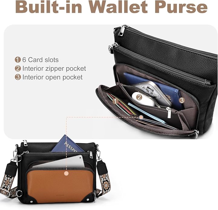 Anti-Theft Crossbody Purse for Women Travel Shoulder Bag
