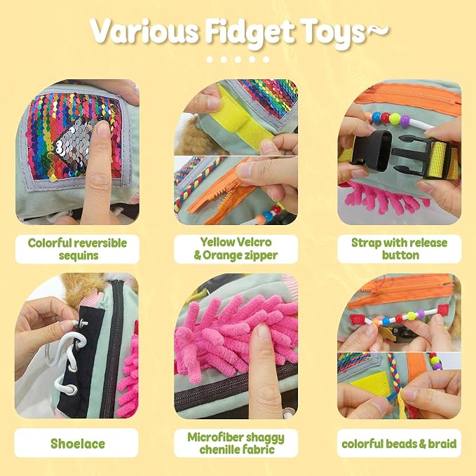 Fidget Blanket for Adults with Dementia, Calming & Comforting Dementia Activities for Seniors Alzheimers Products for Elderly Sensory Activities and Gift for Alzheimer's Patients Busy Blanket