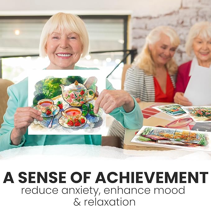 QUOKKA Water Painting Dementia Activities for Seniors – Cozy Home Edition – Alzheimers Products for Elderly - Activities for People with Dementia - Crafts for Seniors