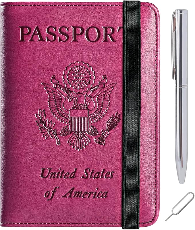 Passport Holder, Travel Essentials, Passport Cover, RFID Travel Wallet | Passport Wallet, Travel Accessories, RFID Blocking, Synthetic Leather Card Case, International Must Haves, For Women Men