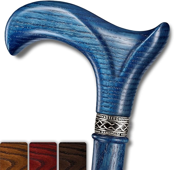 Asterom Walking Cane - Handmade, Ergonomic, Wooden - Canes for Men & Women - Walking Sticks for Seniors, Unique, Wood