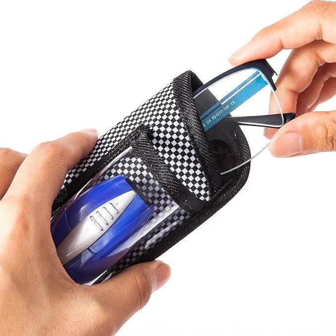 TRIUMPH VISION 3 Pack Reading Glasses Pouch Soft Case Eyeglass Sleeve Slim | Alternative to Bulky Case in bag, Lightweight Lined Padded Protect Optical lens Slip in, Cute Pattern Portable for Daily Use