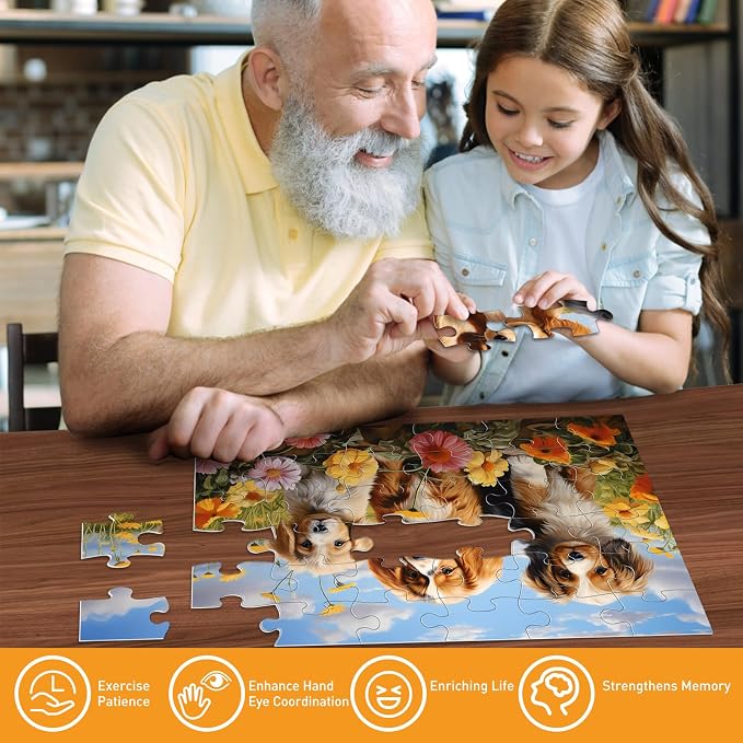 6 Packs Large Piece Puzzle for Seniors- 36 Pieces Dementia Puzzles for Elderly Adults, Alzheimer’s Puzzles Memory Cognitive Games Easy Jigsaw Puzzles for Elderly Seniors with 6 Storage Bags