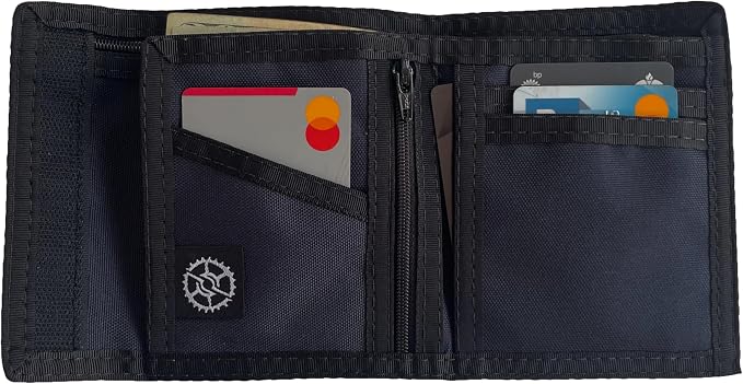 Sprocket Nylon Billfold Wallet with Zippered Coin Pocket (Dark Navy)