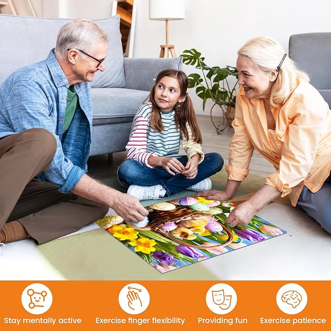 3 Pack 48 Large Piece Puzzles for Seniors,Alzheimers Puzzle Dementia Activities for Seniors Kittens Chicks Birds Dementia Patients Puzzles Gift for Elderly Seniors Adult