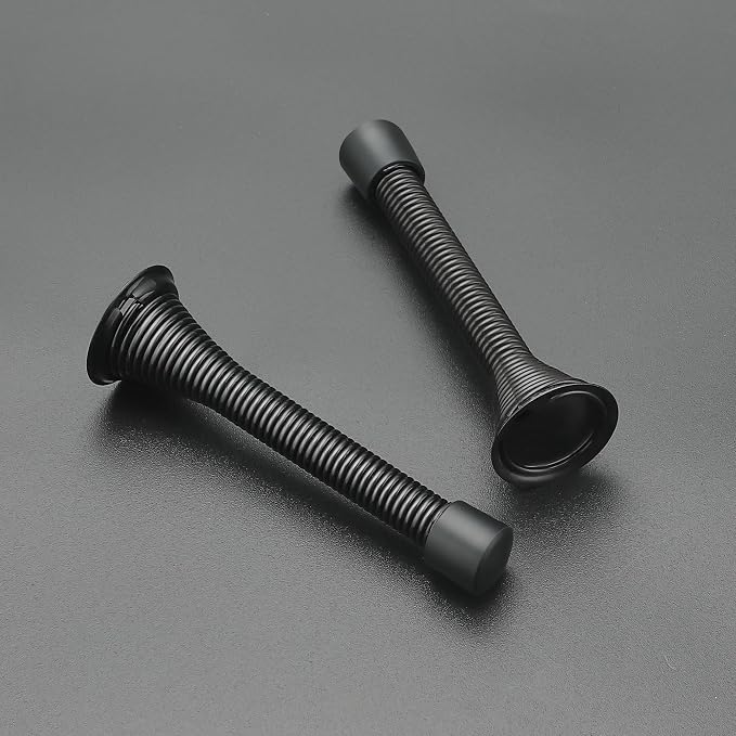 Ravinte Door Stoppers, 48 Pack Black Spring Door Stops with Rubber Bumper, Door Stoppers for Bottom of Door