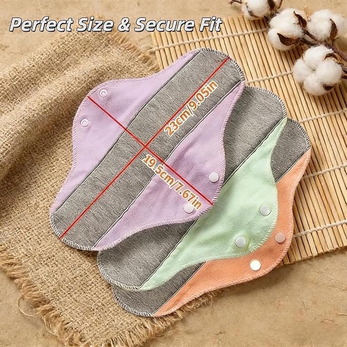 Reusable Incontinence Pads,Graphene Infused Washable Menstrual Pads with Leak Proof Protection for Elderly Care & Mobility Support, Feel Dry, Comfortable (20PCS)