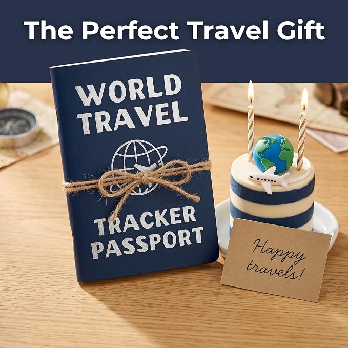World Travel Tracker Passport — Mark 193 Countries Visited with Flag Stickers — Pocket-Sized Scratch Off Map Alternative, Travel Journal, and Gift for Travelers