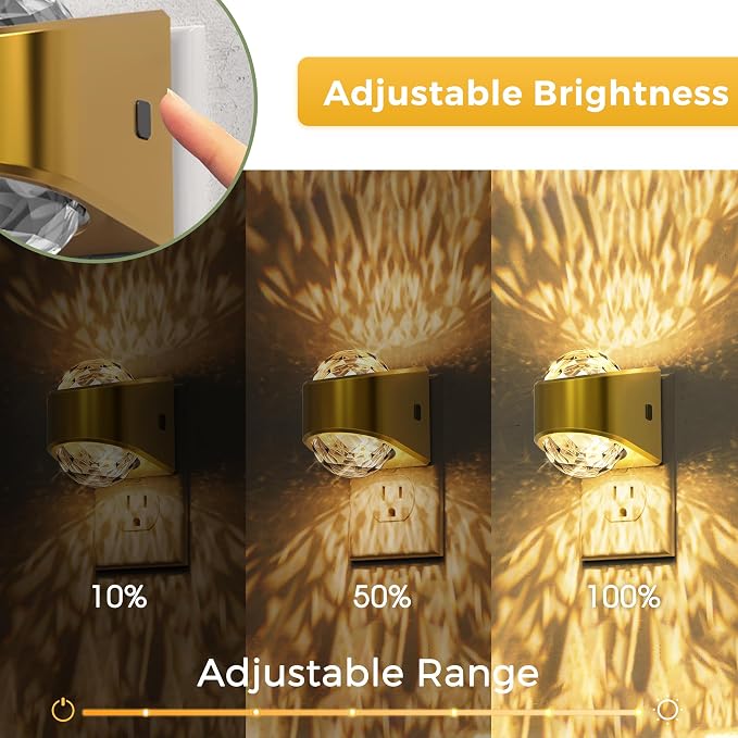 L LOHAS LED Projector Night Light,Night Lights Plug into Wall | Plug in Night Light with Dusk to Dawn Sensor,3000K Soft White,Projector Nightlight for Bathroom Bedroom Hallway