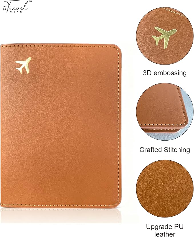 Passport Holder for Travel Essentials,RFID Blocking Passport Cover Case for Travel Accessories,Travel Wallet for Women Men (Dark Brown)