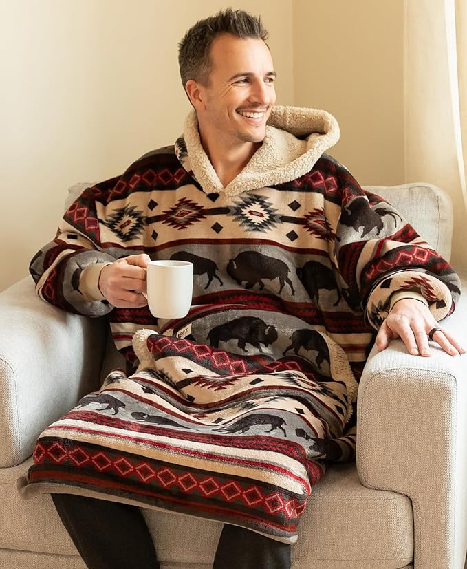 LazyOne Oversized Blanket Hoodie, Oversized Hoodies for Women and Men, One Size Fits All Wearable Blankets