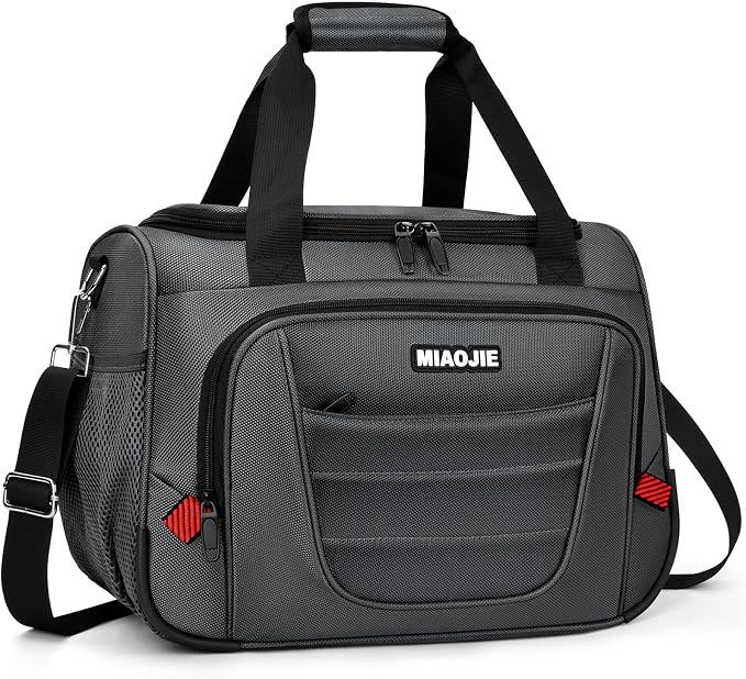 Underseat Carry On luggage Bag Airplanes Personal Item Bags, Gym Bag for Men Weekender Overnight Travel Tote Bag Shoulder Small Softside Carry on Luggage Travel Duffel Bags For Men Women -18 IN Grey