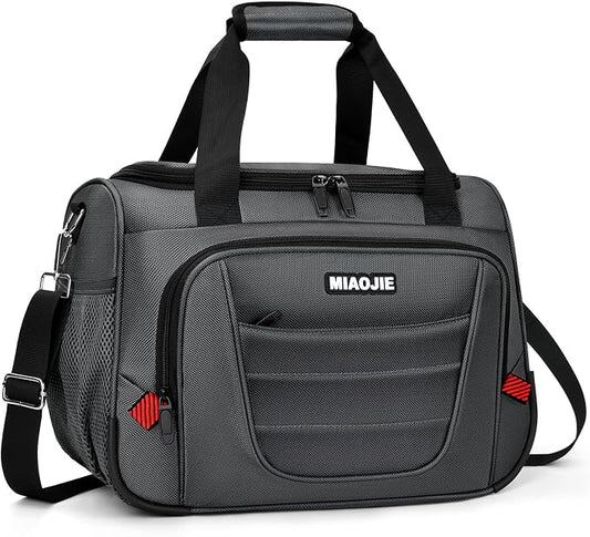 Underseat Carry On luggage Bag Airplanes Personal Item Bags, Gym Bag for Men Weekender Overnight Travel Tote Bag Shoulder Small Softside Carry on Luggage Travel Duffel Bags For Men Women -18 IN Grey