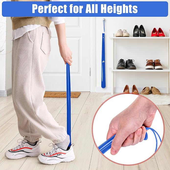 Nextnoid Shoe Horn Long Handle for Seniors - 16.5"-23" Straight & Sturdy Long Shoe Horn for Men, Women & Kids