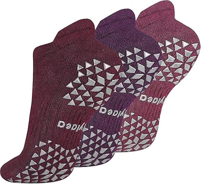 Hylaea Unisex Non Slip Socks with Grip for Yoga, Hospital, Pilates, Barre | Ankle, Cushioned