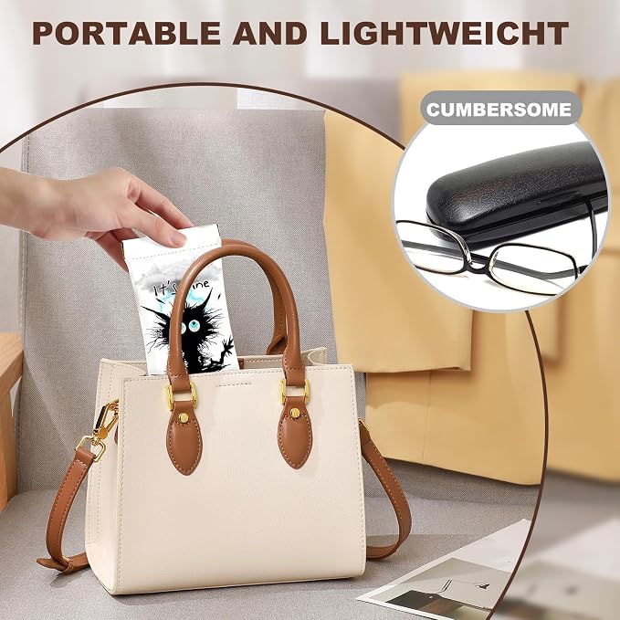 Anikathy 2Pcs Sunglass Eyeglass Glasses Case Soft PU Leather with Cleaning Cloth Cute Glasses Pouch Bag for Men Women Girs