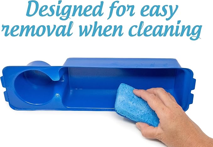 Heavy Duty Clear Plastic Insert/Tray/Cup Holder for Walker Basket (Blue)