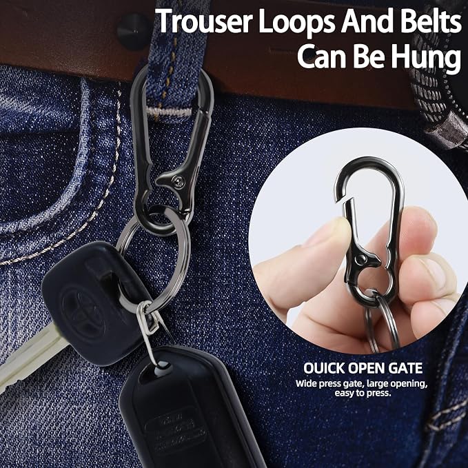2 Pcs Metal Keyring Chain Ring Holder Keys Organizer for Home Car Keys, Key Finder, Car Keychain