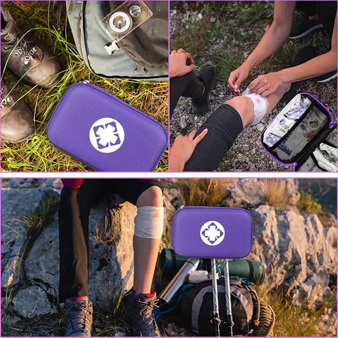 Small-Waterproof Car First-Aid Kit Emergency-Kit - Purple 277Piece Camping Equipment for Camping Hiking Home Travel YIDERBO | Camping Equipment for Camping Hiking Home Travel