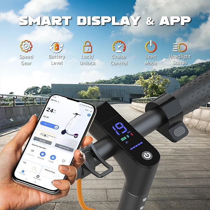 VOLPAM Electric Scooter, 350W/500W Powerful Motor, 8.5"/10" Solid Tires, 19/22Mph, 28/23/21/16 Miles Max Range, Dual Braking