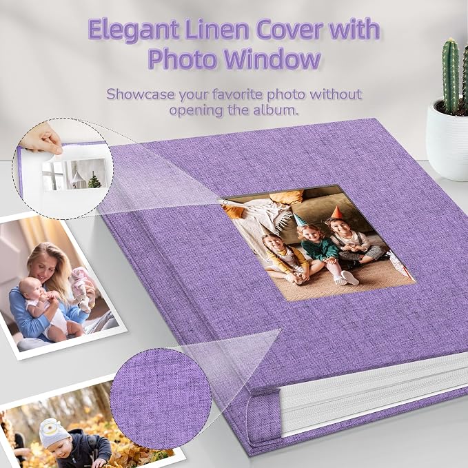 Popotop Photo Album 4x6-600 Photos Photo Books with 600 Horizontal and Vertical Pockets,Linen Cover Albums for Family Wedding Anniversary Baby Vacation Pictures