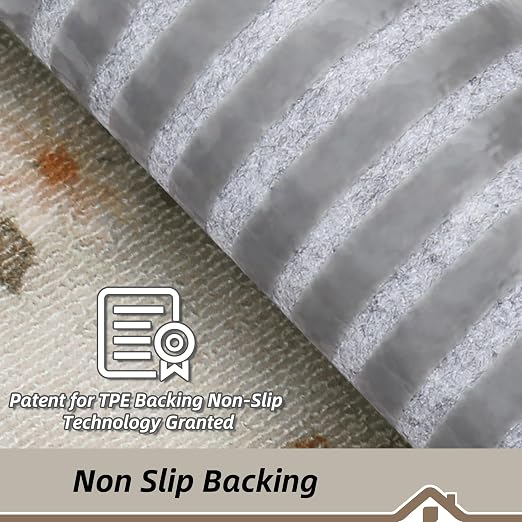 BEQHAUSE Stair Treads for Wooden Steps, 8"X30", 15pcs, Beige/Orange | Non-Slip Machine Washable Carpet Stair Treads, TPE Backing, 100% Polyester, Soft Indoor Stair Runner for Kids Elders and Pets